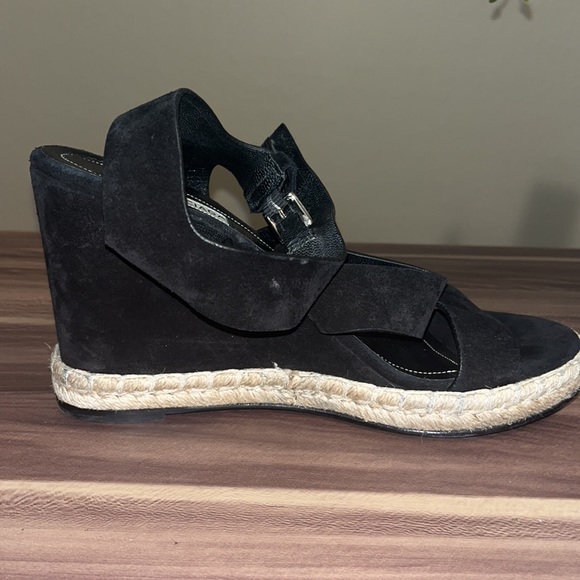 BALENCIAGA ROPE TRACK SUEDE LEATHER WEDGE SANDALS - Picture 5 of 16